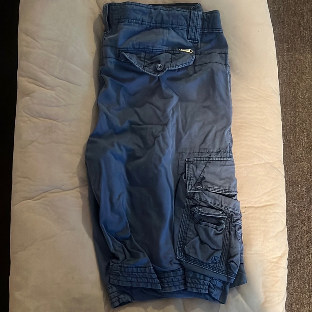 Buffalo David Bitton casual cargo shorts, Blue, size 35